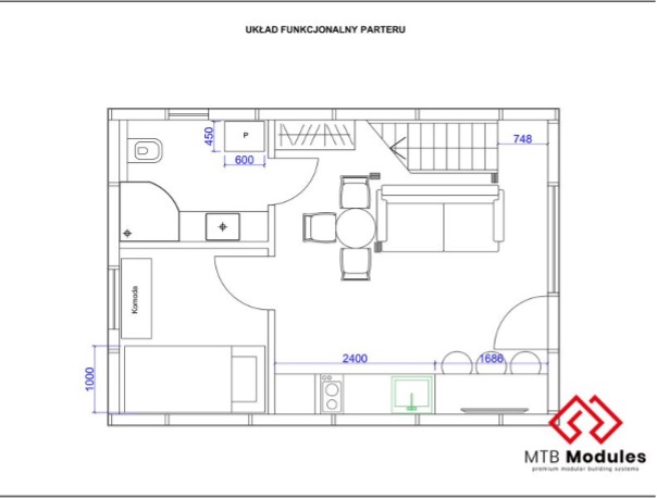 Flat pack kit 70m2 home MTB FOUR inside image